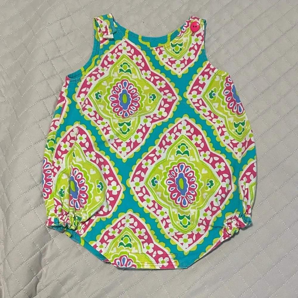 Reversible Colorful Baby Romper with Floral Design Size 6month